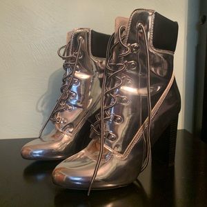 Silver heeled boots